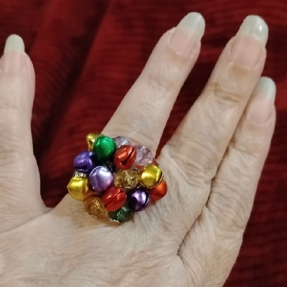 Colorful Beaded Cluster Ring - Picture 2 of 4